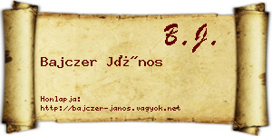 Bajczer János névjegykártya